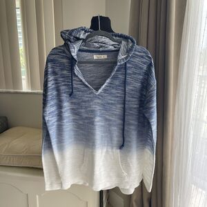 Ron Jon Surf Shop Hoodie Gradient Blue Pullover Surf Skate Beachwear Casual M